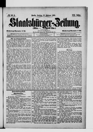 Staatsbürger-Zeitung on Feb 27, 1885