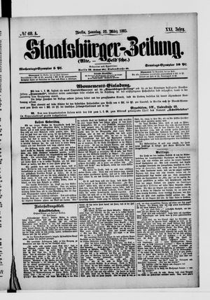 Staatsbürger-Zeitung vom 22.03.1885