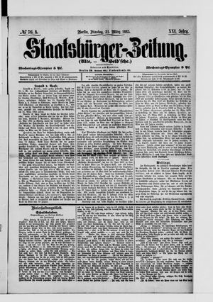 Staatsbürger-Zeitung vom 31.03.1885