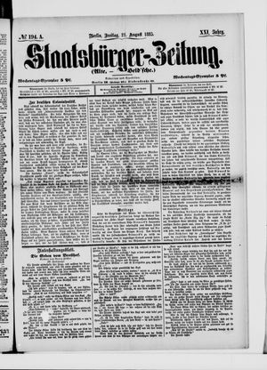 Staatsbürger-Zeitung vom 21.08.1885