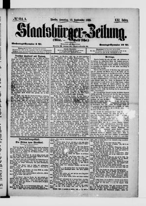 Staatsbürger-Zeitung vom 13.09.1885
