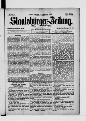 Staatsbürger-Zeitung vom 22.09.1885