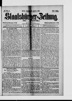 Staatsbürger-Zeitung vom 20.10.1885