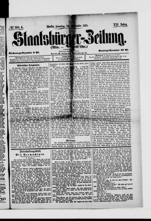 Staatsbürger-Zeitung vom 15.11.1885