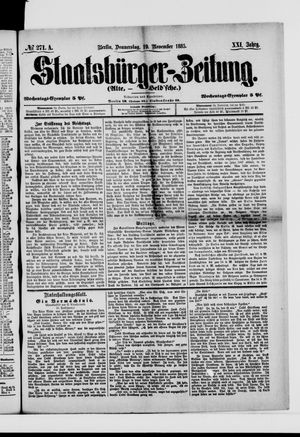 Staatsbürger-Zeitung vom 19.11.1885