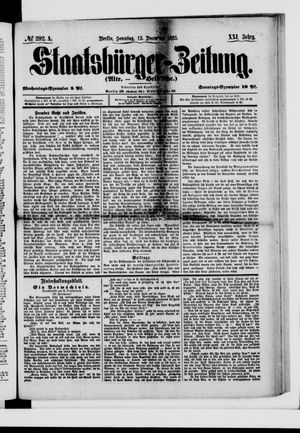 Staatsbürger-Zeitung vom 13.12.1885