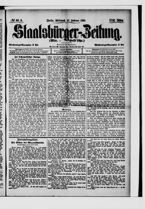 Staatsbürger-Zeitung on Feb 17, 1886