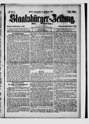 Staatsbürger-Zeitung on Feb 20, 1886