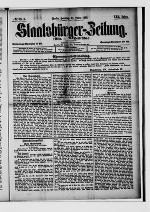 Staatsbürger-Zeitung vom 21.03.1886