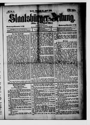 Staatsbürger-Zeitung on Apr 21, 1886