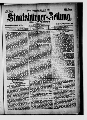 Staatsbürger-Zeitung vom 22.04.1886