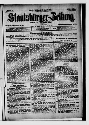 Staatsbürger-Zeitung on Apr 28, 1886