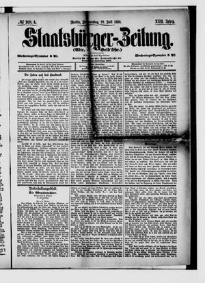 Staatsbürger-Zeitung on Jul 22, 1886