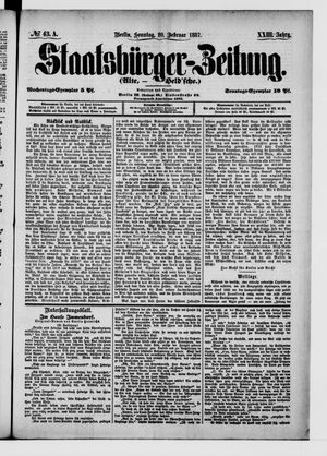 Staatsbürger-Zeitung on Feb 20, 1887