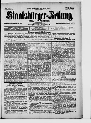 Staatsbürger-Zeitung on Mar 26, 1887