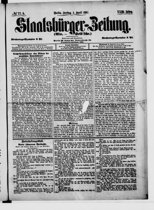 Staatsbürger-Zeitung on Apr 1, 1887