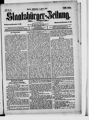 Staatsbürger-Zeitung on Apr 6, 1887