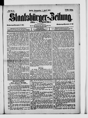 Staatsbürger-Zeitung on Apr 7, 1887