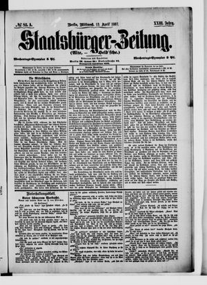 Staatsbürger-Zeitung on Apr 13, 1887