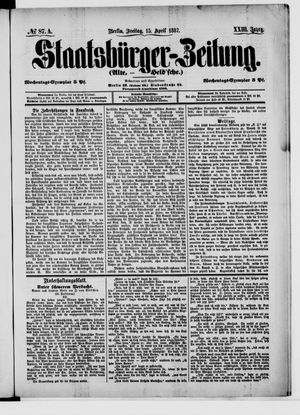 Staatsbürger-Zeitung on Apr 15, 1887