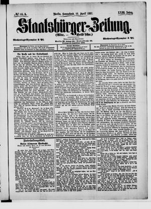 Staatsbürger-Zeitung on Apr 16, 1887