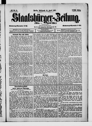 Staatsbürger-Zeitung on Apr 20, 1887