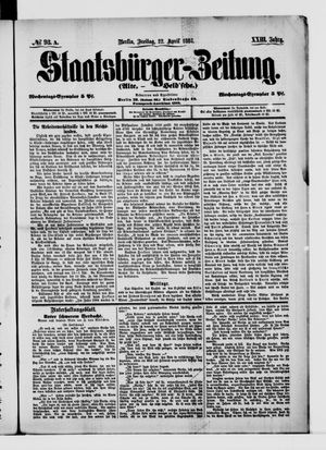 Staatsbürger-Zeitung vom 22.04.1887