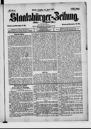 Staatsbürger-Zeitung on Apr 24, 1887