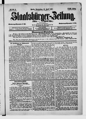Staatsbürger-Zeitung vom 28.04.1887