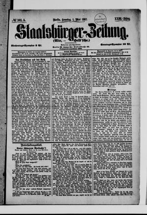 Staatsbürger-Zeitung vom 01.05.1887