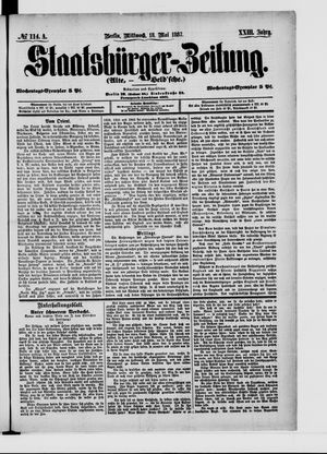 Staatsbürger-Zeitung vom 18.05.1887