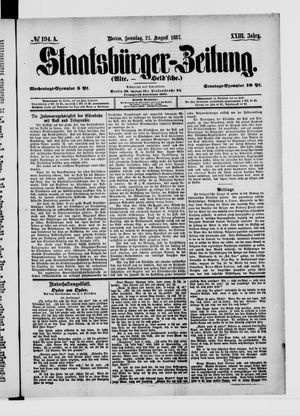 Staatsbürger-Zeitung vom 21.08.1887