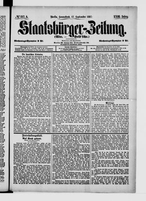 Staatsbürger-Zeitung on Sep 17, 1887