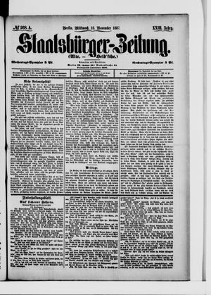 Staatsbürger-Zeitung vom 16.11.1887