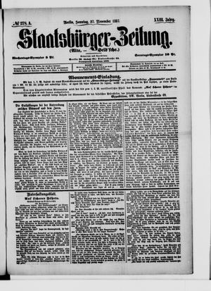 Staatsbürger-Zeitung vom 27.11.1887