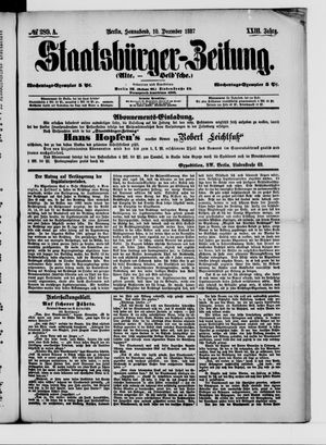 Staatsbürger-Zeitung on Dec 10, 1887