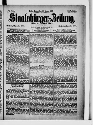 Staatsbürger-Zeitung vom 12.01.1888
