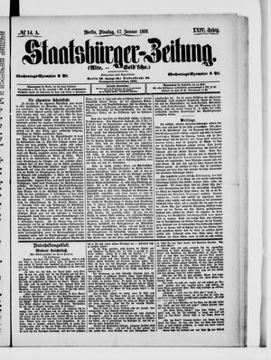Staatsbürger-Zeitung vom 17.01.1888
