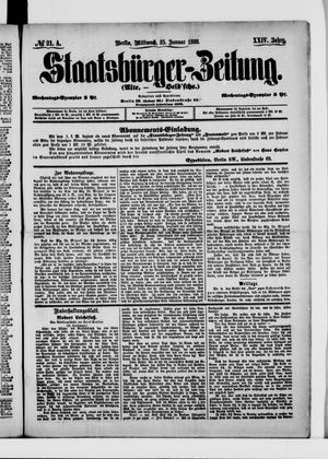 Staatsbürger-Zeitung vom 25.01.1888
