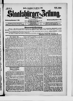 Staatsbürger-Zeitung vom 25.02.1888