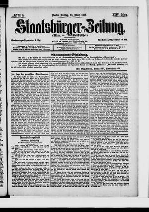 Staatsbürger-Zeitung vom 23.03.1888