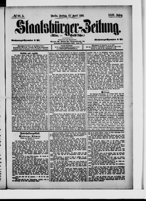Staatsbürger-Zeitung vom 13.04.1888