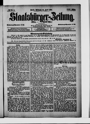 Staatsbürger-Zeitung vom 25.04.1888