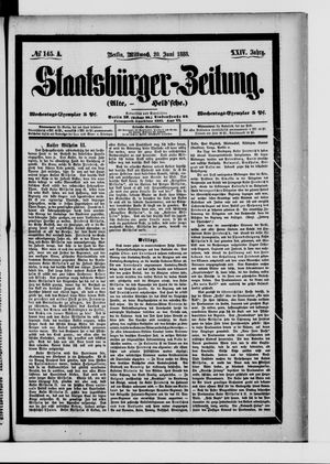 Staatsbürger-Zeitung vom 20.06.1888