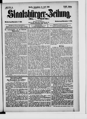 Staatsbürger-Zeitung vom 21.07.1888