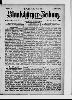Staatsbürger-Zeitung vom 04.09.1888