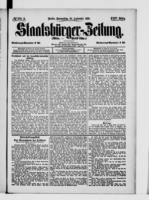 Staatsbürger-Zeitung vom 20.09.1888