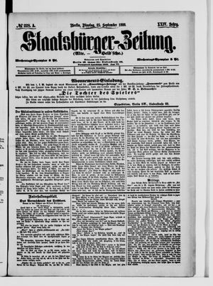 Staatsbürger-Zeitung vom 25.09.1888