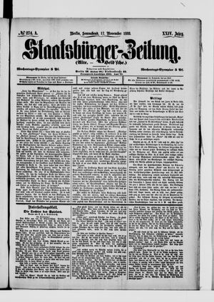 Staatsbürger-Zeitung vom 17.11.1888