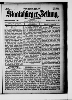 Staatsbürger-Zeitung vom 06.01.1889